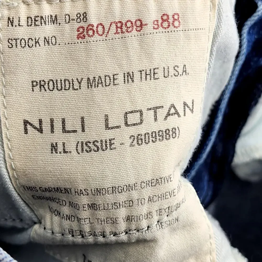 Nili Lotan Classic Medium Wash Distressed Mid Rise Stretch Skinny Jeans Size 28